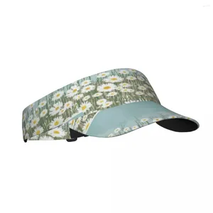 Beralar Yaz Güneş Şapkası Ayarlanabilir Visor UV Koruma Üst Boş Blooming Daisy Flower Sport Güneş Koruyucu Kapak