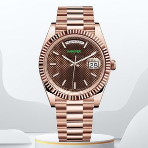 Toptan Erkek Watch Designer Watches Yüksek kaliteli otomatik katlanır toka kadın saatler 36mm 40mm gül altın klasik kol saatleri kutu ile