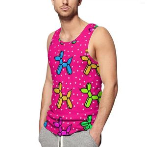 Erkek tank üstleri balon köpekleri yazdırın yaz üst polka noktaları vücut geliştirme adam baskılı spor giyim kolsuz gömlek artı boyutu