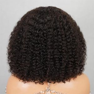 Тонкий короткий вьющийся парик Боб, бесклеевые бразильские человеческие волосы 13x4, предварительно вырезанные кружевные передние парики Джерри, сорванные для женщин