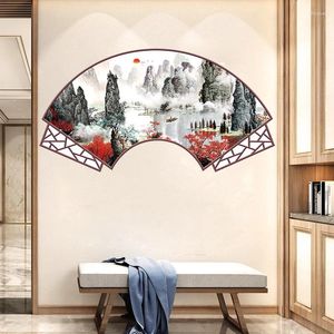 Наклейки на стену в китайском стиле, декор для спальни, обои для телевизора, дивана, фон, наклейка, художественная роспись, украшение дома, аксессуары для гостиной