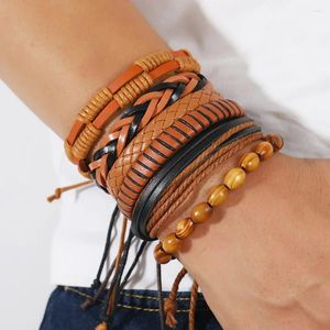 Charm Armbänder Mode Herren Leder Retro handgewebt mehrschichtig DIY Verkauf Kombination Set Geschenk Großhandel