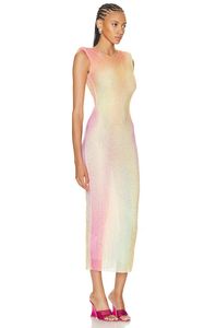 21066 XL 2024 Подиумное платье Весенне-летнее платье с круглым вырезом без рукавов Брендовое женское платье в том же стиле Модное платье высокого качества Teni