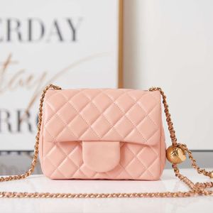 10a en kaliteli mini crossbody çanta boncuk dekorasyon 17cm tasarımcı çantaları moda omuz çantası kadın flep çantaları lüks zincir çantalar