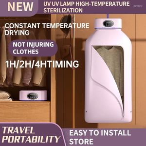 Katlanmış elektrikli çamaşır kurutucu akıllı kurutma rafı asma makinesi taşınabilir seyahat sıcak hava 220v ev için zamanlama ile sıcak hava