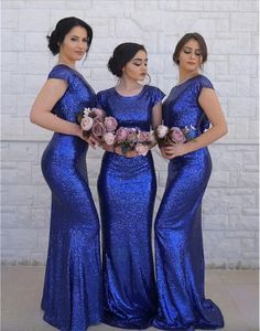 Kraliyet Mavi Puiced Denizkızı Nedime Elbiseleri Siyah Kız Düğün Konuk Elbisesi Artı Boyut Kılıf Balo Akşam Partisi Elbiseler