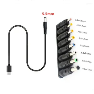 8in1 USB C Type PD до 12 В 5,5x2,1 мм/5,5x2,5 мм/3,5/4,0/4,8/5,5/6,0 мм кабель питания для Wi-Fi-маршрутизатора светодиодный светильник камеры видеонаблюдения