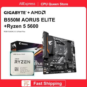 Gigabyte B550m Aorus Elite Anakart Ryzen 5 5600 R5 CPU Set İşlemci DDR4 128GB PLACA MAE MATX 240126