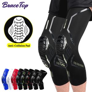 BRACETOP 1PAIR Yetişkin Diz Pad Bisiklet Bisiklet Koruma Dirsek Basketbol Spor Pedleri Bacak Kapakları Anticollision Koruyucusu 240130