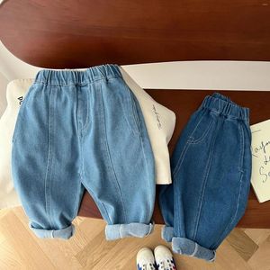 Pantolon 8776 Çocuk Yumuşak Kotları 2024 Bahar Sonbahar Boy Boy's Denim Pant 1-7 Yıllık Kız Harem Pantolon