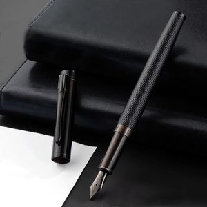 Kahraman Siyah Orman Çeşmesi Kalem Ekstra İnce EF/F NIB Klasik Tasarım Dönüştürücü Metal Paslanmaz Çelik Malzeme Yazma Pens 240123