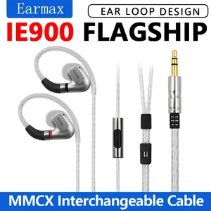 EarMax IE600 IE300 IE900 Profesyonel HIFI Stereo Kulak İçi Kulaklık Amiral Gemisi Dinamik Kulaklıklar Çıkarılabilir Ses Kablosu