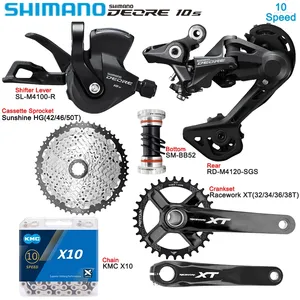 Bike Derailleurs Shimano Deore M4100 Complete Kit For MTB M4120 Rear Groupset BB52 Bottom 1X10S Speed Original Bicycle Parts