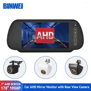 Дюймовый автомобильный зеркальный монитор AHD с камерой заднего вида для парковки автомобилей 12-24 В 1080P Реверсивный экран ночного видения