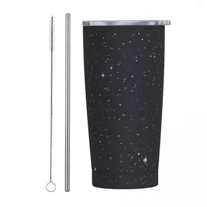 Tumbler Siyah Galaxy Paslanmaz Çelik Tumbler Polka Dotlar Seyahat Kupaları Kupa 20oz Termal Kupa Taşınabilir Soğuk ve Süt Çay Su Şişesi