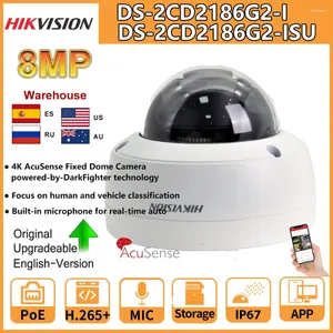 Hikvision 8MP Dome Kamera DS-2CD2186G2-I DS-2CD2186G2-ISU 4K ACUSENSE DARKFIGHTER Sabit Ağ POE IP67 Orijinal Sürüm