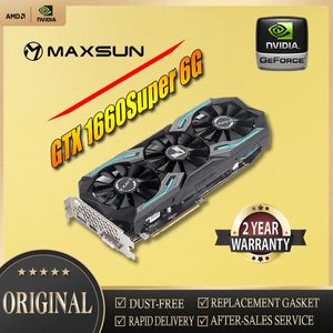 Видеокарты MAXSUN NVIDIA GeForce GTX1660Super 6G 12Nm с тремя вентиляторами GDDR6 192-битная видеокарта для игрового графического процессора