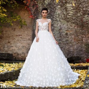 Узор Vestidos De Novia с жемчужным вырезом и кружевной аппликацией, лиф, атласная юбка, скромные свадебные платья с длинными рукавами, свадебные платья