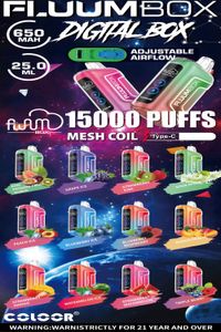 Продукт 100% качества Одноразовые электронные сигареты FLUUM BOX TN15000 PUFFS 23 мл 18250 650 мАч до 15 000 затяжек Красочная упаковка, 12 вкусов 0EM/ODl Сервис