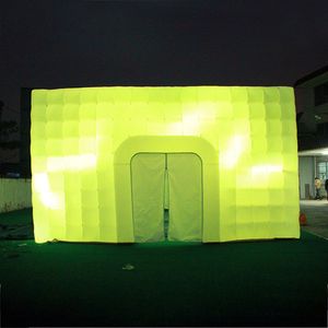 Toptan Kişiselleştirilmiş 8x8x5mh (26.2x26.2x16.4ft) LED Işıklı Şişirilebilir Küp çadır kare çadırları kamp partisi için fotoğraf kabini patlat