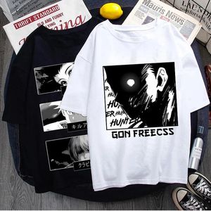 Erkek Tişörtleri Avcı X Gon ve Killua Anime Manga Gömlek Komik Karikatür Kadınlar/Erkekler T-Shirts Hxh Şeytan Göz Kurapika Freecs T-Shirt