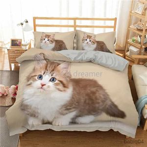 Yatak Setleri 3D Baskılı Yatak Seti Pet Kedileri Ev Dekoru Yatak Örtüsü Polyester Hayvanlar Yatak Klothes Yumuşak Sevimli Yorgan Kapak