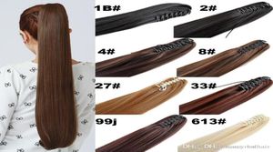 Большая скидка 100 натуральных бразильских человеческих волос Remy, заколки для хвоста, наращивание человеческих волос, прямые волосы, 2 шт., 200 грамм, Fre6332097