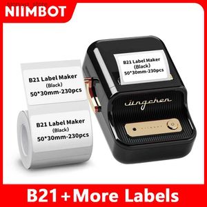 Labels Tags Niimbot B21 Mini Label Thermal Portable Printer For Mobile Adhesive Printer Sticker Wireless Bluetooth Tag Price Label Maker Q240217