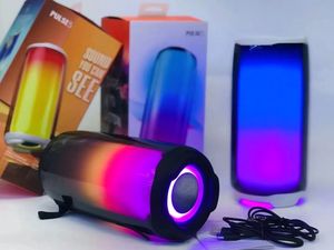 En yeni yüksek kaliteli toptan nabız 5 aile k şarkısı Bluetooth hoparlör taşınabilir sütun RGB Işık Sesli Boombox Dış su geçirmez subwoofer Mic müzik kutusu ile