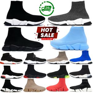 Tasarımcı Çorap Ayakkabıları Erkek Kadın Graffiti Beyaz Siyah Kırmızı Bej Pembe Açık Dantelli Hız Runner Eğitmenler Platform Spor Ayakkabıları