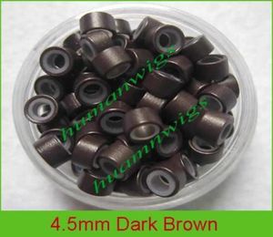 45mm silicone micro ring links for feather hair extensionscolordark brown10000pcsmix color9738174