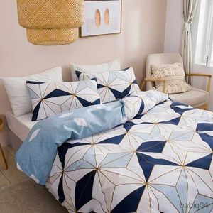 Conjuntos de cama Modern Geometric Print Queen Bedding Set Soft Confortável King Size Duvet Cover Set Barato e Durável Single Double Bedding Sets