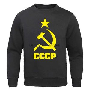 Erkek Hoodies Sweatshirts Erkek Giyim 2022 Sonbahar CCCP Rus Hoodies Erkekler SSCR Sovyetler Birliği İnsan Sweatshirts Moskova Erkek Külot Pamuk O boyun üstleri T240217