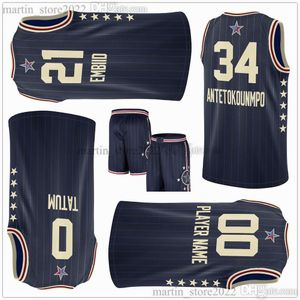 2024 All-Star Basketball Jersey Giannis 34 Antetokounmpo Haliburton Lillard Embiid Jayson Tatum Adebayo Banchero Brown Brunson Maxey Mitchell Randle Barnes Young