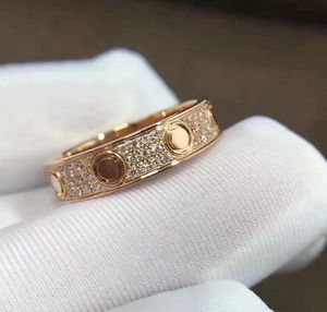Серебряное любовное кольцо из титановой стали с бриллиантами, мужские и женские дизайнерские кольца из розового золота для влюбленных, роскошные ювелирные изделия, подарок