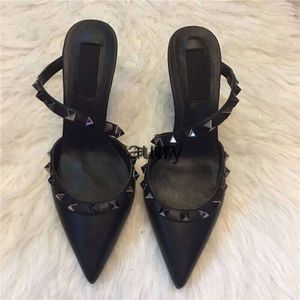 2024 Tasarımcı Yüksek Topuklu Terlik Klasikleri V Marka Kadın Düğün Ayakkabıları 6cm 8cm 10cm ince topuklu çıplak siyah altın gümüş sandal yaz toz torbası 34-42