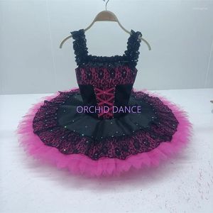 Сценическая одежда, высокое качество, 7 слоев, индивидуальный размер, детские балетные костюмы для девочек, розовые, черные, балетные костюмы-пачки