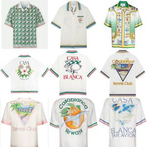 Casablanca Sport Knit Rabbit Silk Men Designer Shirts Shirt Polos a maniche corte Hawaiian