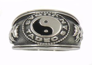 Винтажное мужское или женское ювелирное изделие FANSSTEEL из нержавеющей стали, кольцо с символом китайского даосизма Инь Янь, 14W1355661306778212