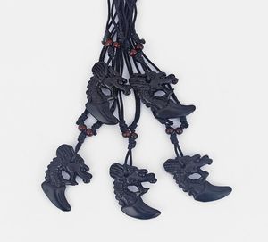 Дропшиппинг, 12 шт., искусственная кость яка, черная смола, кулон с драконом, ожерелье, серфер, черный воск, хлопковый шнур, регулируемый4584419