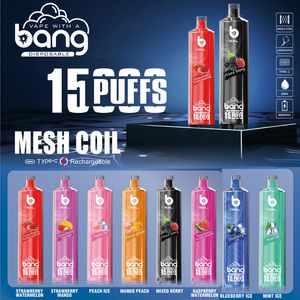 Bang XXL Puff 15k 15000 Puffs Disposable E Cigarettes Vape 0% 2% 3% 5% 25ml Prefilled Pod Mesh Coil 600mah Rechargeable Vaper Adjustable Airflow Pen