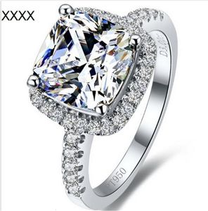 Лучший брендовый стиль 3 карата, огранка принцессы, форма подушки SONA, синтетический бриллиант, обручальное или обручальное кольцо, подарок на годовщину6240046