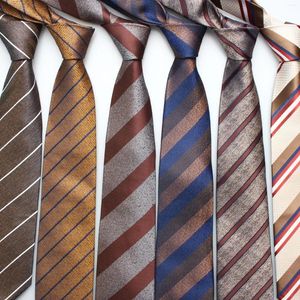 Галстуки-бабочки, мужские повседневные галстуки из полиэстера, 8 см, коричневая серия, универсальная рубашка