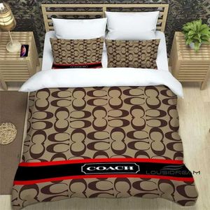 Conjuntos de cama Moda C-Coach Bedding Set Suave e Confortável Impressão Decoração de Casa Menino Menina King Size Bedding Set Quilt Cover Cas T240218