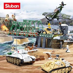 Bloklar Sluban WW2 Askeri Uçak Şehir Savaş Kavga Uçak Araç Tank Setleri Model Yapı Blokları Oyuncaklar Çocuklar İçin Erkek Hediyeleri