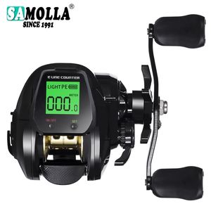 Büyük LED ekran Elektronik Baitcasting Fishing Makarası Yüksek Hız 72 1 10kg Tuzlu Su geçirmez Döküm Drum Wheel Döküm Y240127