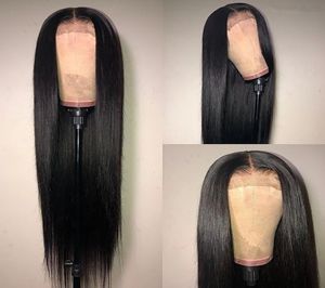 Düz dantel ön peruk 28 inç ucuz insan saç perukları Brezilya Remy Saç Siyah Kadınlar için 13x6 Peruk9706284