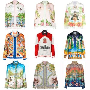 Casablanca 100s camisa masculina seda praia camisas novo luxo ao ar livre negócios lazer camisas clássicas