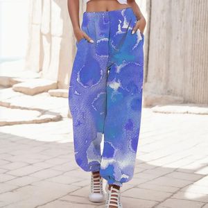 Kadınlar Pantolon Moda Renk Baskı Avrupa ve Amerikan Sokak Kravat Boya Tarzı Harem Pantolonlar Rahat Rahat Sportif Joggers