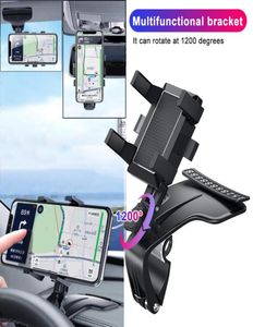 Автомобильный многофункциональный кронштейн для мобильного телефона, поворот на 360 градусов, солнцезащитный козырек, зеркало, крепление на приборной панели, GPS-подставка, держатель для телефона, парковочная карта6613678